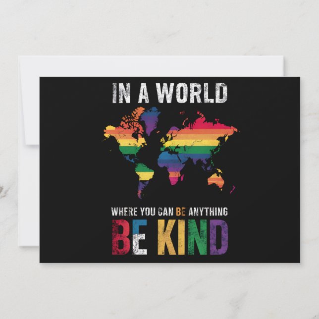 In A World Where You Can Be Anything Be Kind Invitation (Front)