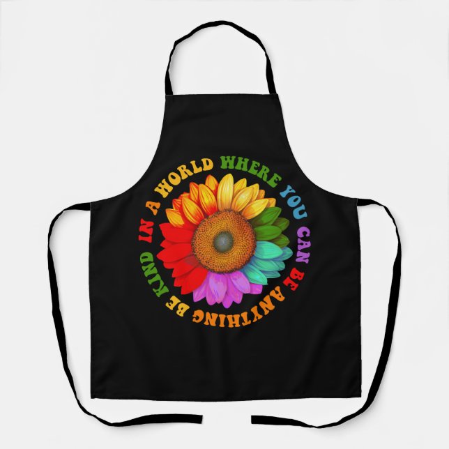 In A World Where You Can Be Anything Be Kind Lgbt  Apron (Front)