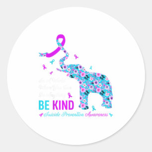 In A World You Can Be Anything Be Kind Teal & Classic Round Sticker
