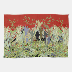 In A Zombie Garden Kitchen Towel