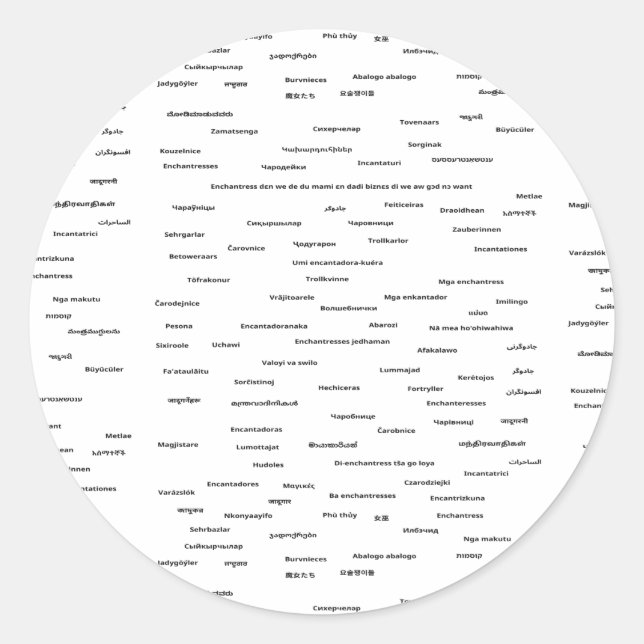 In All Languages Sticker (Front)