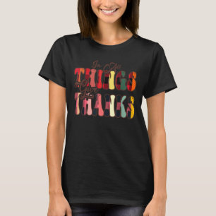 In All Things Give Thanks Groovy Leopard Thanksgiv T-Shirt