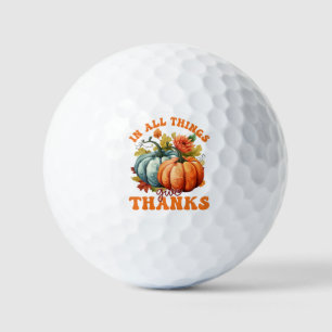 In All Things Give Thanks Pumpkin Golf Balls