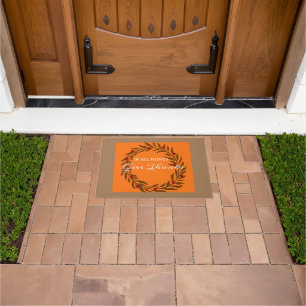 In All Things Give Thanks Wreath Doormat