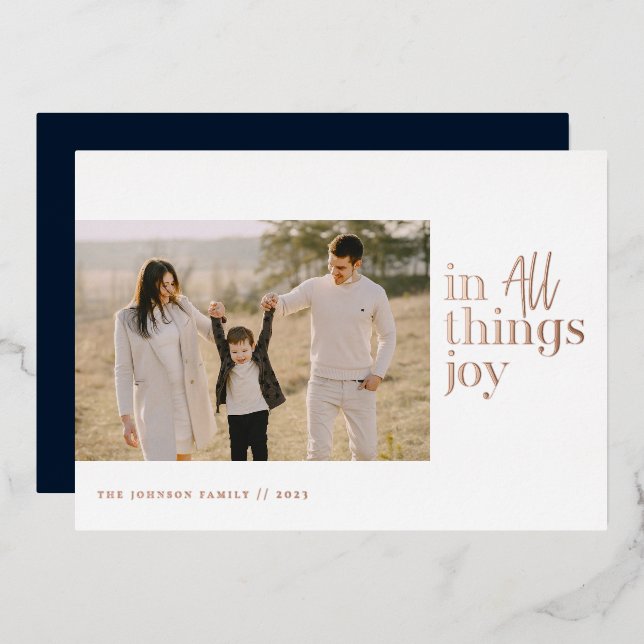 In All Things Joy Photo Foil Holiday Card (Front/Back)