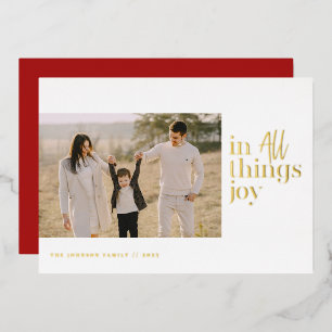 In All Things Joy Photo Foil Holiday Card