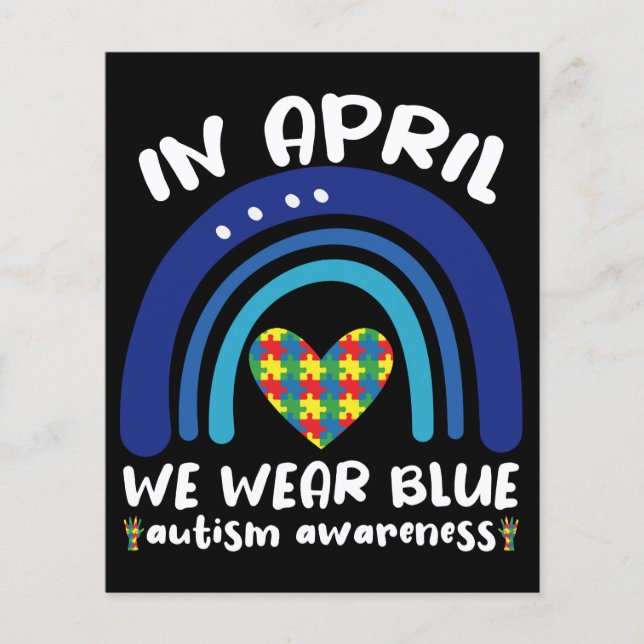 In April We Wear Blue Autism Awareness Month (Front)