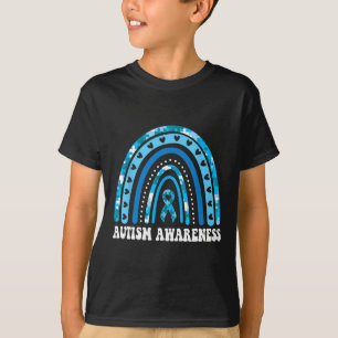 In April We Wear Blue Autism Awareness Month Rainb T-Shirt
