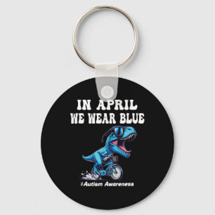 In April We Wear Blue Autism Keychain
