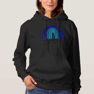 In April We Wear Blue Autism Rainbow Awareness Mon Hoodie