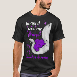 in april we wear purple elephant sarcoidosis aware T-Shirt