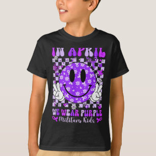 In april wear purple for military smile face women T-Shirt