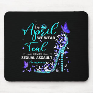 In April Wear Teal Ault Awareness Month T-Shirt1 Mouse Pad