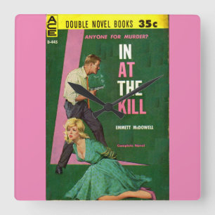 In At the Kill pulp novel cover Square Wall Clock