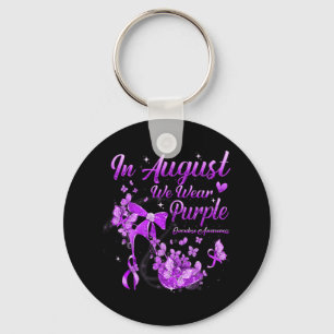 In August We Wear Purple Butterfly Overdose Awaren Keychain