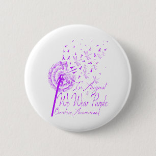 In August We Wear Purple Overdose Awareness 2 Inch Round Button