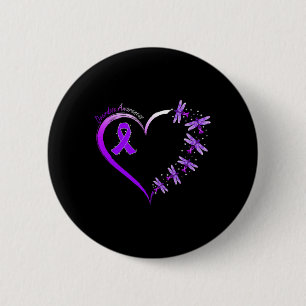 In August We Wear Purple Overdose Awareness Dragon 2 Inch Round Button