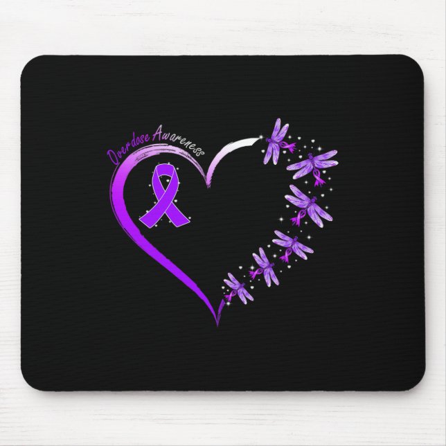 In August We Wear Purple Overdose Awareness Dragon Mouse Pad (Front)