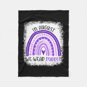 In August We Wear Purple Overdose Awareness Month Fleece Blanket
