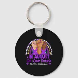 In August We Wear Purple Overdose Awareness Purple Keychain