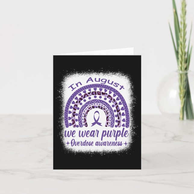 In August We Wear Purple Rainbow Overdose Awarenes Card (Front)