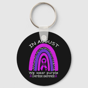 In August we wear purple Rainbow Overdose Awarenes Keychain