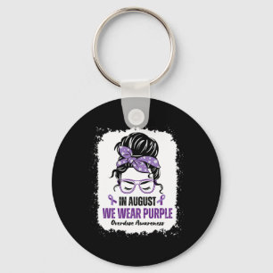 In August We Wear Purple Ribbon Overdose Awareness Keychain