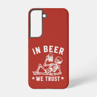 In beer we trust chilling skeleton Beer Pong
