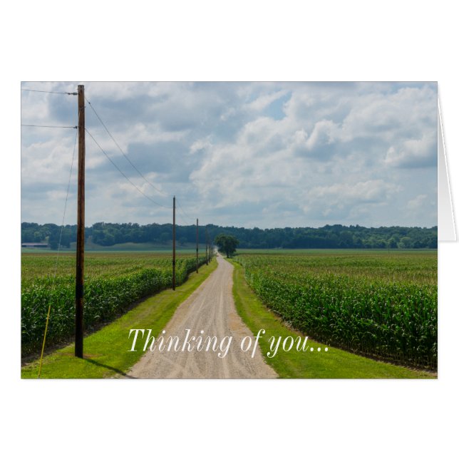 In Between Corn Fields Thinking Of You Card (Front Horizontal)