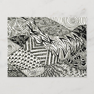 in Black and White -Abstract Manatee Postcard