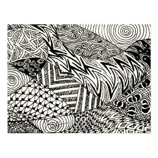 in Black and White -Abstract Manatee Postcard