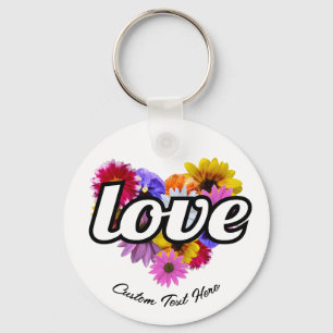 In Bloom - Love Heart Shaped Floral Bouquet Keychain