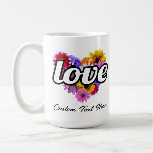 In Bloom - Love with Heart Shaped Bouquet Coffee Mug