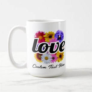 In Bloom - Love with Square Floral Bouquet Coffee Mug