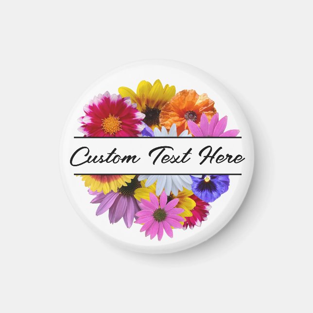 In Bloom - Round Split Floral magnet (Front)