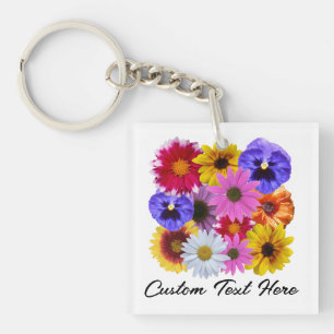 In Bloom - Square Floral Keychain