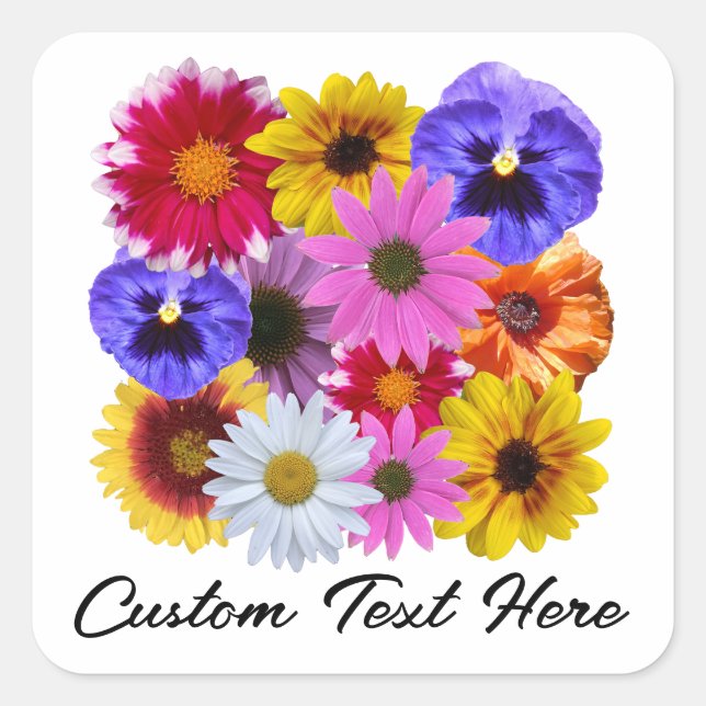 In Bloom - Square Floral Sticker (Front)