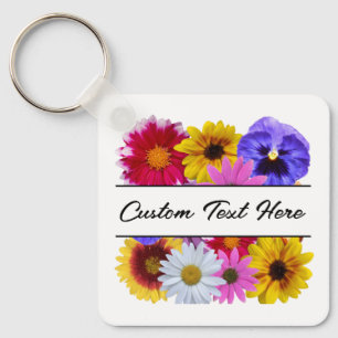 In Bloom - Square Split Floral Keychain