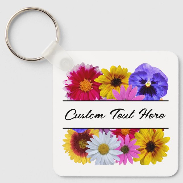 In Bloom - Square Split Floral Keychain (Front)