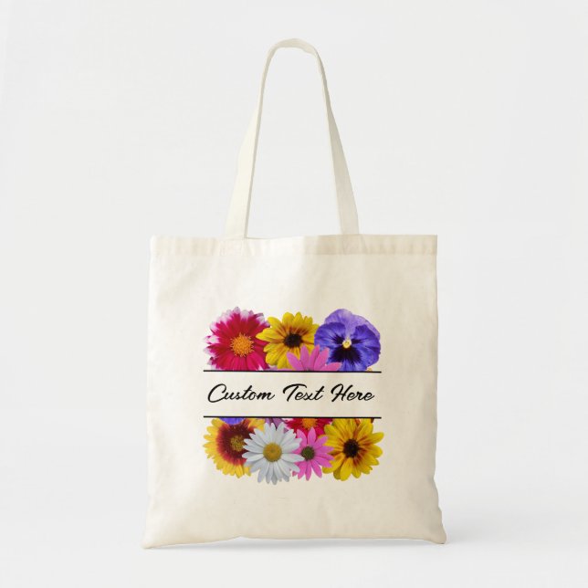 In Bloom - Square Split Floral Tote Bag (Front)