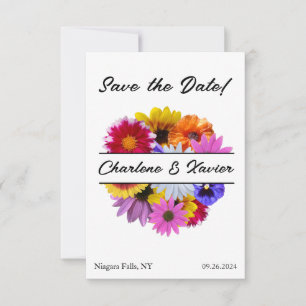 In Bloom Wedding - Round Split Floral Save The Date