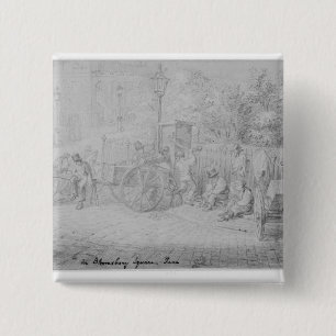 In Bloomsbury Square during the heat wave, 1828 2 Inch Square Button