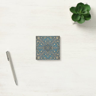 in blue post-it notes