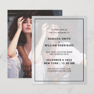 In Budget Simple Photo Wedding Invitations
