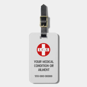 In Case Emergency   Personalize medical info Luggage Tag