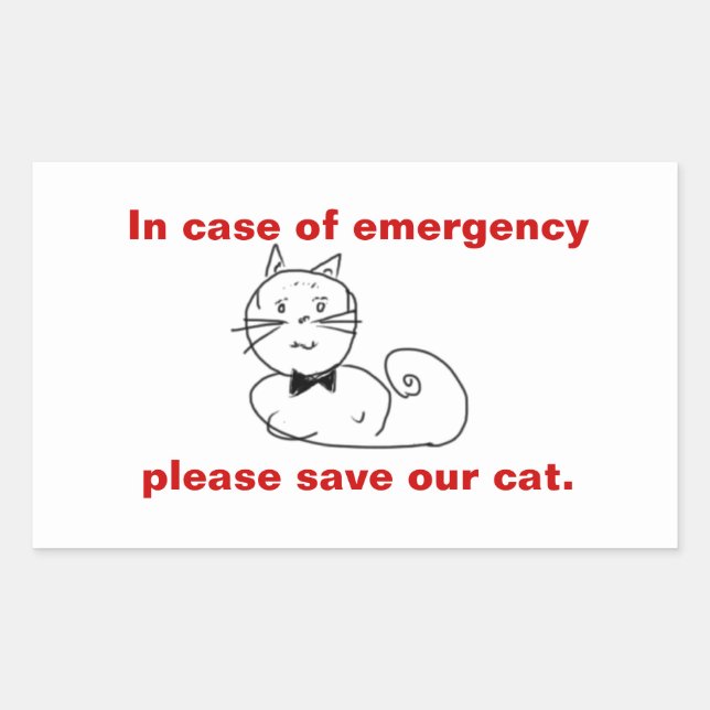 In case of emergency save our cat sticker (Front)