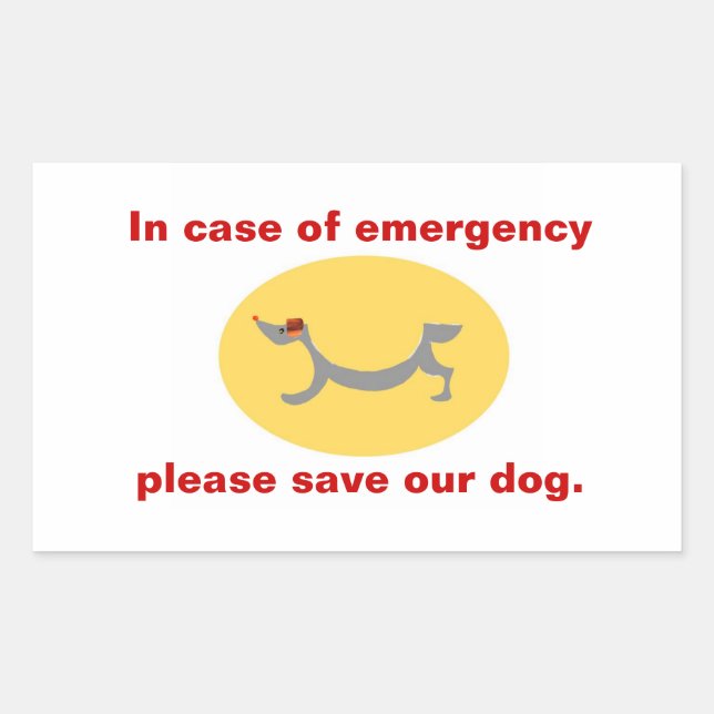 In case of emergency save our dog sticker (Front)