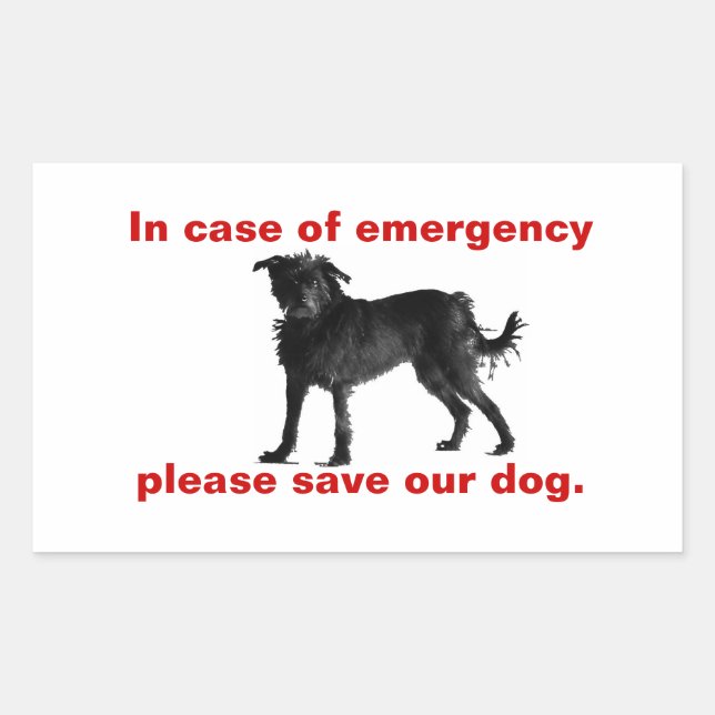 In case of emergency save our dog sticker (Front)