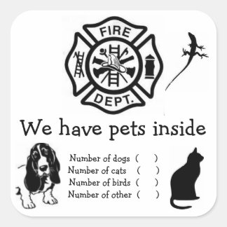 In Case of Fire Pets Stickers