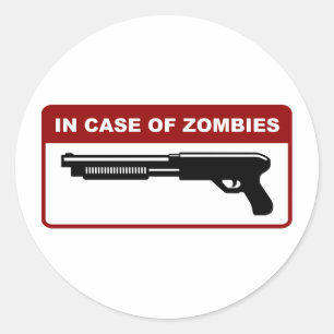 In Case Of Zombies Classic Round Sticker